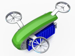 cargo quadrocopter dron concept 02 3D Model