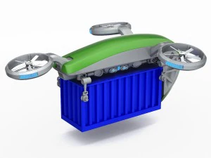 cargo quadrocopter dron concept 02 3D Model