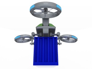 cargo quadrocopter dron concept 02 Modèle 3D