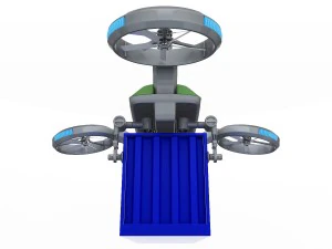 cargo quadrocopter dron concept 02 3D Model