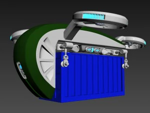 cargo quadrocopter dron concept 02 3D Model