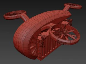 cargo quadrocopter dron concept 02 3D Model