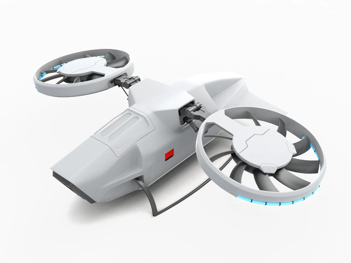 cargo quadrocopter dron concept 03 3D Model .c4d .max .obj .3ds .fbx .stl .blend 
