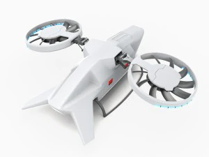 cargo quadrocopter dron concept 03 3D Model