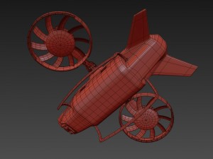 cargo quadrocopter dron concept 03 Model 3D
