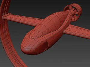 circle space plane 3D Model