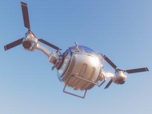 futuristic cargo drone realistic 3d model vray 3D Model
