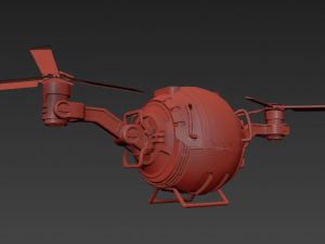 futuristic cargo drone realistic 3d model vray Modelo 3D