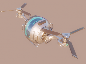 futuristic cargo drone realistic 3d model vray Modelo 3D