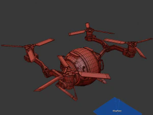 cargo quadcopter sci fi 3d model vray 3D Model