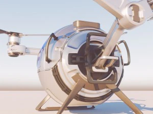 cargo quadcopter sci fi 3d model vray 3D Model