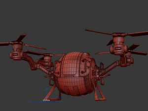 cargo quadcopter sci fi 3d model vray 3D Model