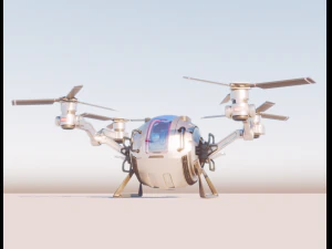 cargo quadcopter sci fi 3d model vray 3D Model