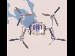cargo quadcopter sci fi 3d model vray 3D Model