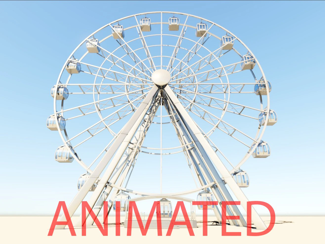 ferris wheel realistic 3d model vray 3D Model .c4d .max .obj .3ds .fbx .stl .blend