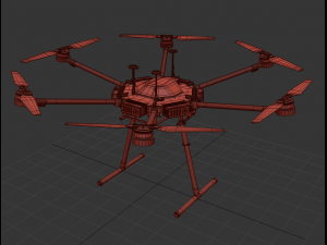 octocopter dji matrice 600 pro vray 3D Model