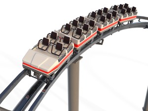 roller coaster track and train 3Dモデル