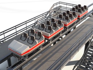 roller coaster track and train 3Dモデル