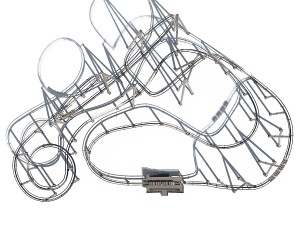 roller coaster track and train 3Dモデル