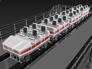 roller coaster track and train 3Dモデル