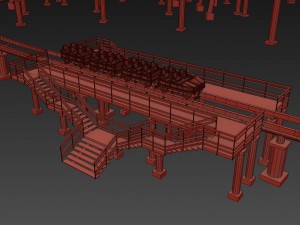 roller coaster track and train 3Dモデル