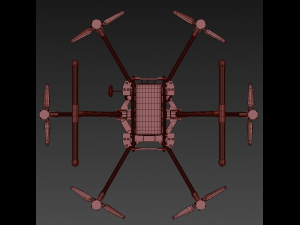 dji s900 drone vray 3d model 3D Model