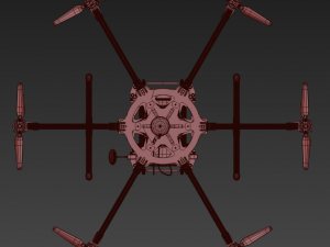 dji s900 drone vray 3d model 3D Model