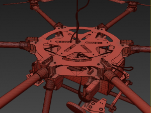 dji s900 drone vray 3d model 3D Model