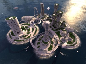 city future and urban traffic 3D-Modell