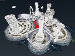 city future and urban traffic 3D Model
