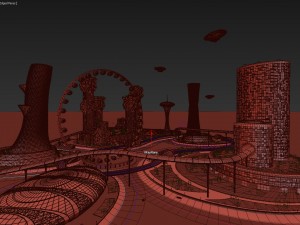 city future and urban traffic Modello 3D