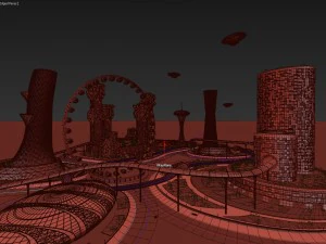 city future and urban traffic 3D Model
