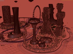city future and urban traffic Modello 3D