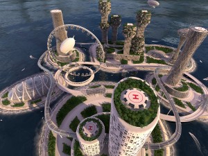 city future and urban traffic Modello 3D