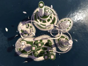 city future and urban traffic 3D Model