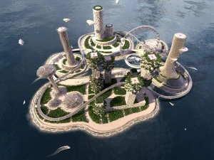city future and urban traffic 3D Model