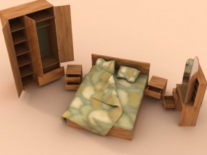 bedroom set Modello 3D