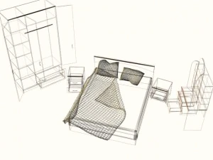 zestaw do sypialni Model 3D