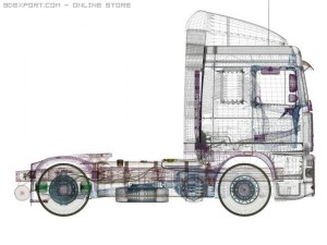 daf 95 xf truck 3D Model