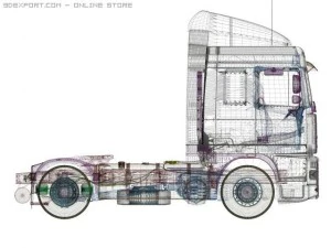 daf 95 xf truck 3D Model