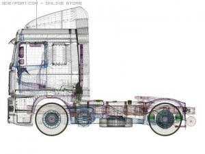daf 95 xf truck 3D Model