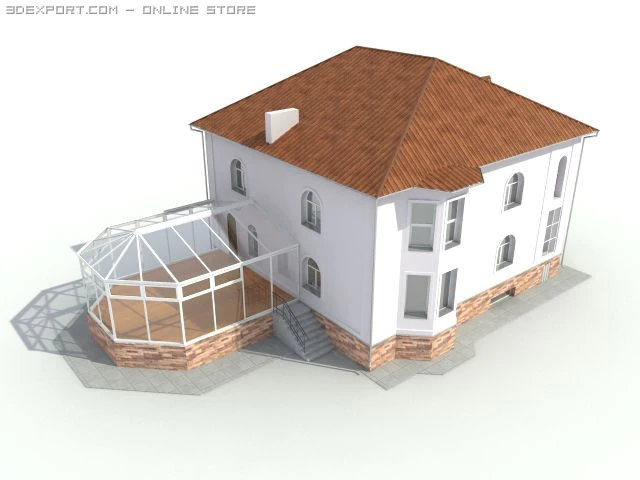 cottage 3D Model .c4d .max .obj .3ds .fbx .stl .blend 