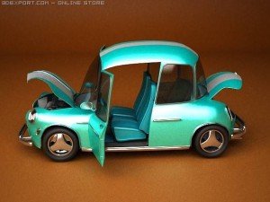 car cartoon with interior 3Dモデル
