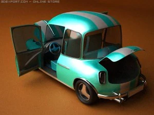 car cartoon with interior 3D Model