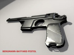 pistola bergman Modello 3D