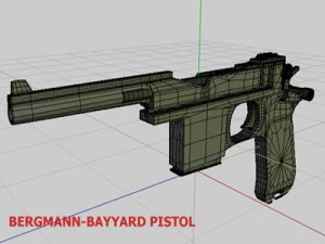 pistola bergman Modello 3D