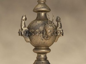 antique cup with human face on Modèle 3D