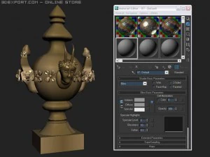 antique cup with human face on 3D Model