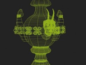 antique cup with human face on Modelo 3D