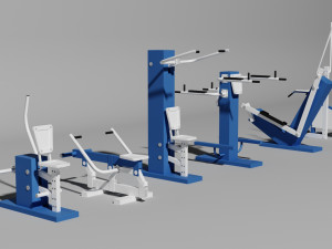 street exercise equipment collection 3D Модель